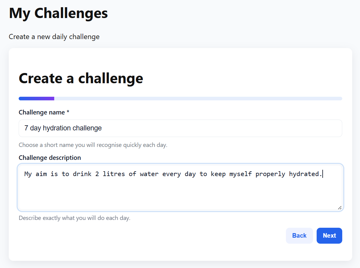 Challenge setup